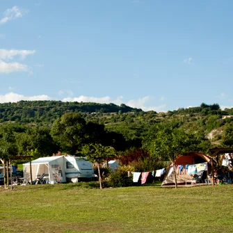 Residential and service area for campervans at the campsite “Les Arches”