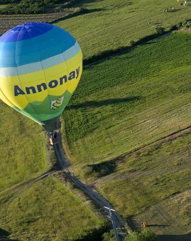 Hot-air balloon flight with “Annonay, hot-air balloon birthplace” association
