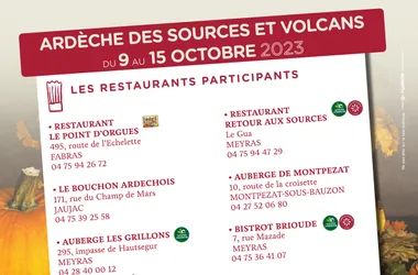 L'ardèche s'invite au menu en Sources & Volcans