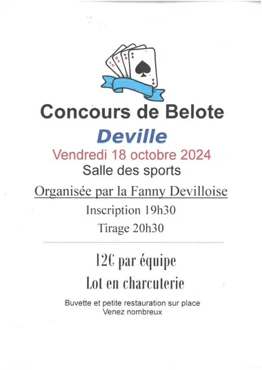 Concours de belote et loto de la Fanny Devilloise