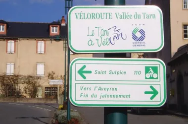 Fietsroute Tarnvallei, van Albi naar Saint-Sulpice (Véloroute V85)