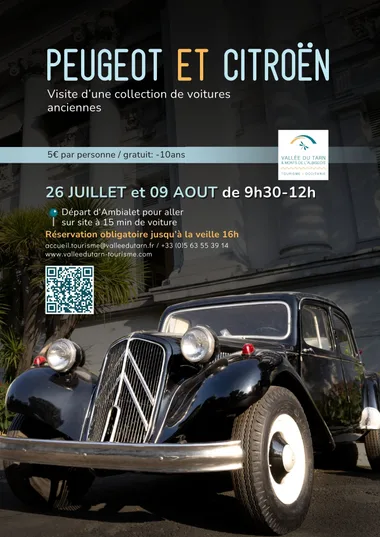 Visite d’une collection de voitures anciennes : Peugeot et Citroën le 09 août
