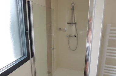 spacious shower