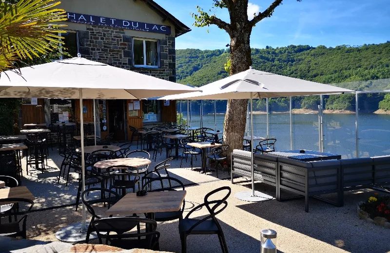 The Chalet du lac, and the bar terrace.