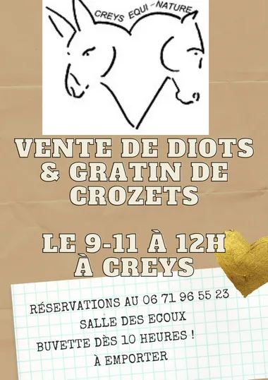 Vente à emporter de diots et crozets