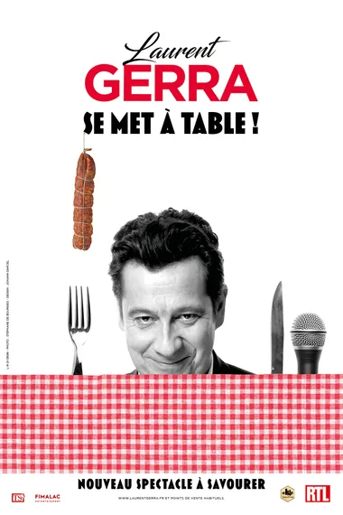 Poster Laurent Gerra setzt sich an den Tisch