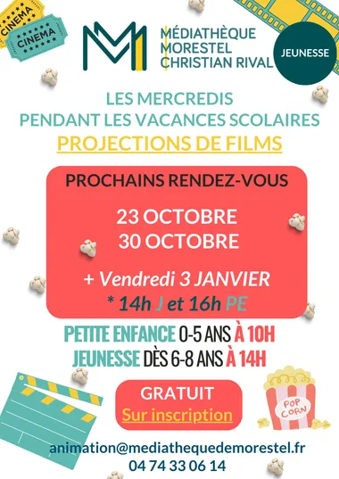 Projection de films jeunesse à la médiathèque