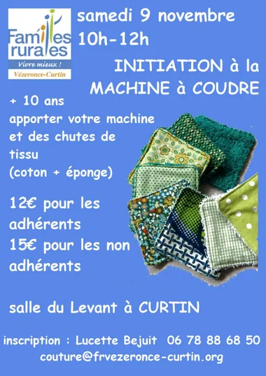 Activité : initiation à la machine à coudre