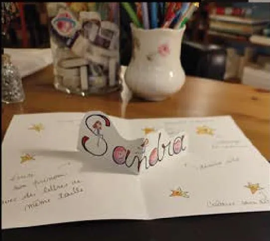Pop up card and calligraphy