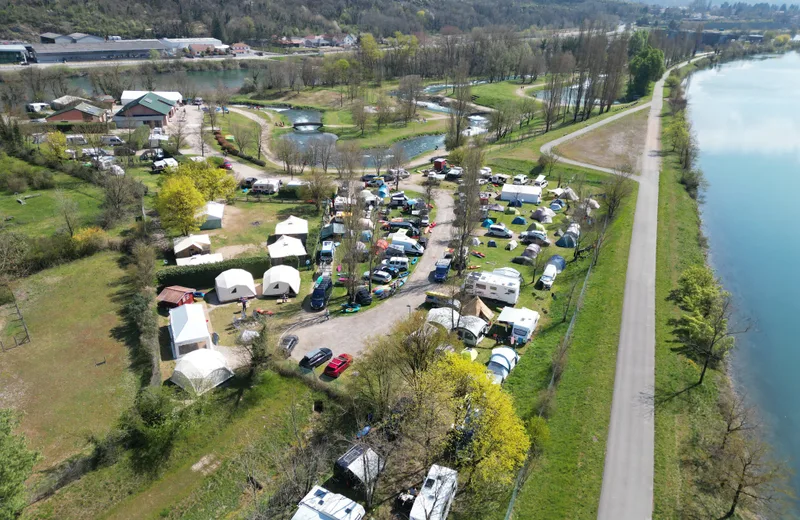 Luftaufnahme des Campingplatzes