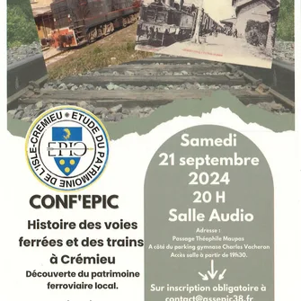 Journées Européennes du Patrimoine : conférence “Histoire des voies ferrées et des trains à Crémieu”