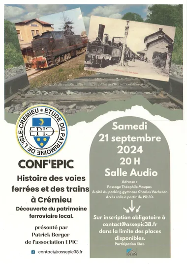 Journées Européennes du Patrimoine : conférence “Histoire des voies ferrées et des trains à Crémieu”