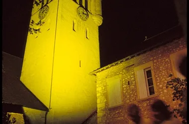 Morestel bell tower at night