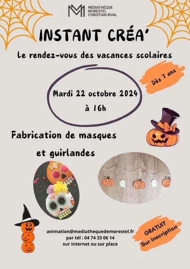 “Instant Créa” à la médiathèque pour Halloween