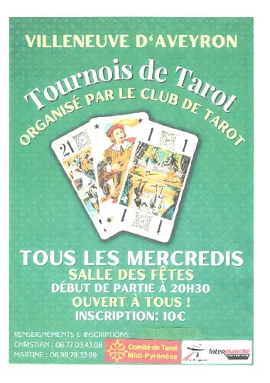 Tarot tournaments in Villeneuve d'Aveyron