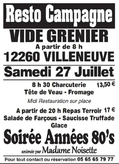 Vide-greniers au Resto Campagne