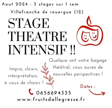 Stages de théâtre “Intensif” par la Cie Fruits d’Allégresse