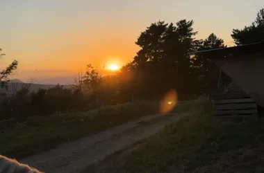 Balade à cheval au coucher du soleil