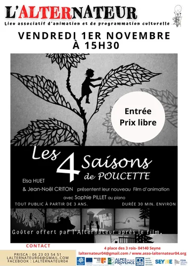 Film d’animation à l’Alternateur : Les 4 saisons de Poucette