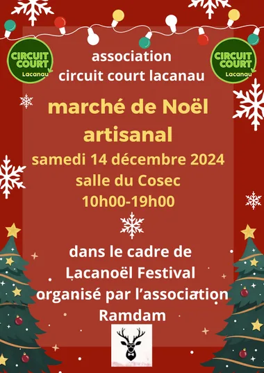 Marché artisanal de Noël organisé par l’association Circuit Court (dans le cadre du Lacanoël)