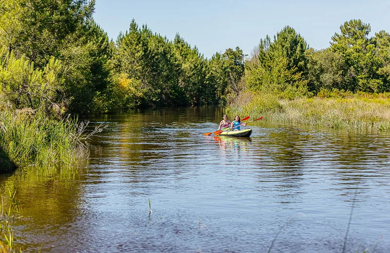 Canoë kayak et paddle sur le canal des étangs du Porge