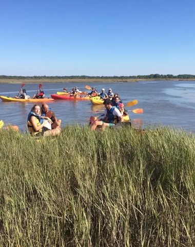 Balade sur le delta de la Leyre en canoé collectif