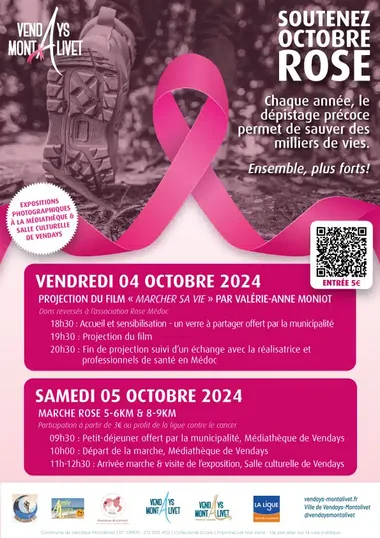 Marche Rose – Départ Médiathèque Vendays