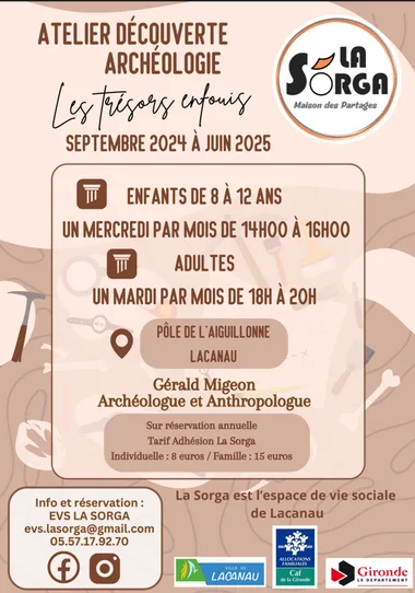 Atelier Découverte Archéologie pour enfants entre 8 et 12 ans – La Sorga – gratuit et sur réservation