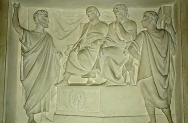 Bas-relief Bonnay Saint Paul prêche devant le gouverneur Félix