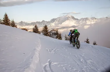 Bicicleta de montaña en la nieve