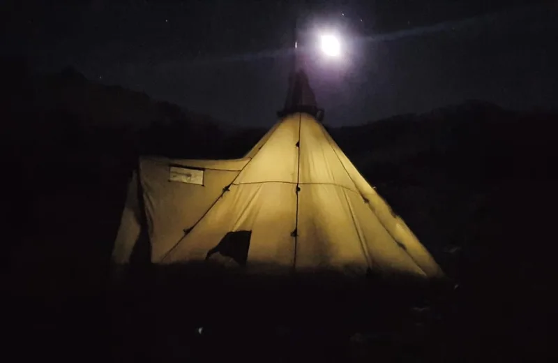 Teepee in the moonlight