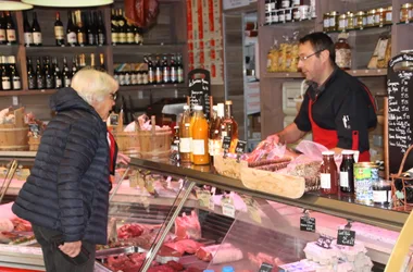 Customer at the butcher's shop