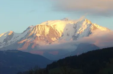 Vue Mont-Blanc depuis séjour/jardin