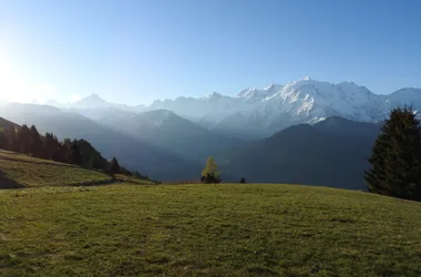 Vue Mont-Blanc depuis le site de décollage de parapentes