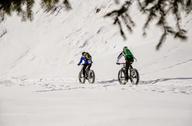Mountain biking on snow