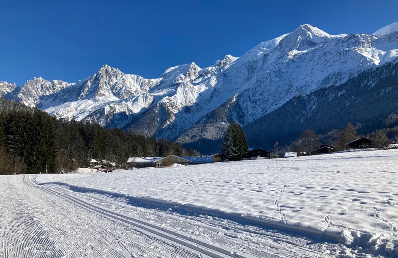 Cross-country ski trail in Les Chavants-Les Houches