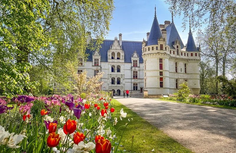 The Château of Azay-le-Rideau. Cycling loop n°18. Loire Valley, France.