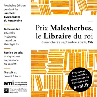 #JEP | Remise du prix « Malesherbes, Libraire du Roi »