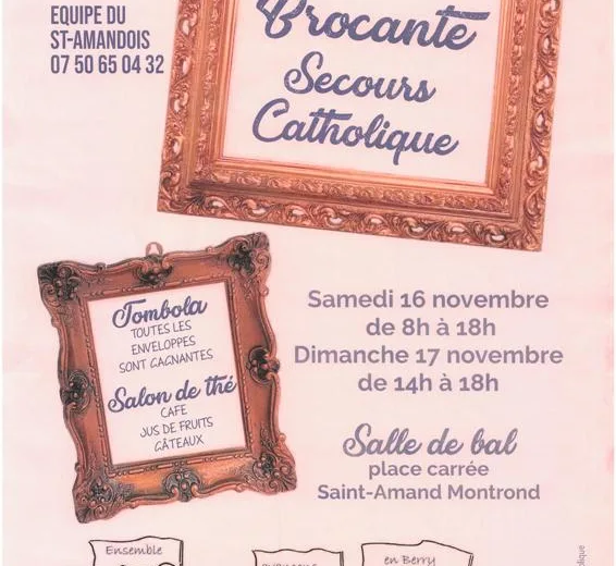 Brocante du Secours Catholique Du 16 au 17 nov 2024