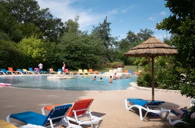 The swimming-pool - Parc de Fierbois campsite - Loire Valley, France.