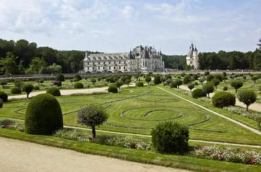 The garden of Diane de Poitiers - Chateau de Chenonceau, Loire Valley, France.