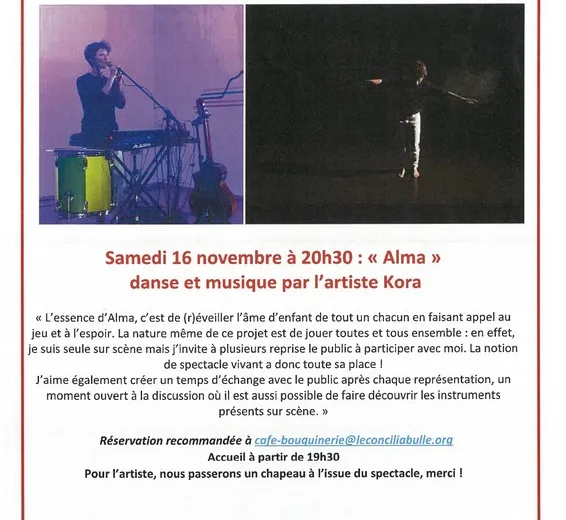 Spectacle de danse avec Kora au Conciliabulle Le 16 nov 2024