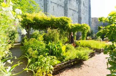 The Royal City of Loches - Medieval garden - Loire Valley, France.