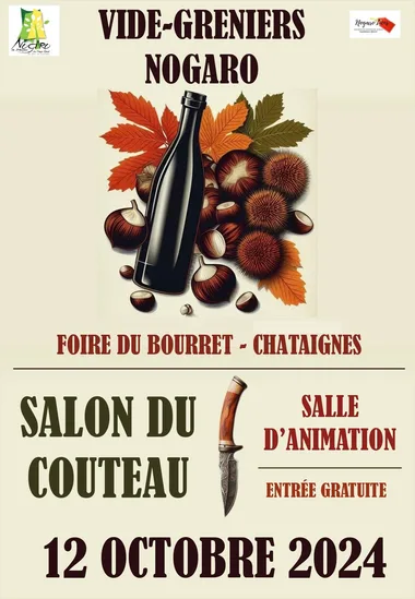 Foire bourret (vin nouveau) et châtaignes avec vide grenier et salon du couteau