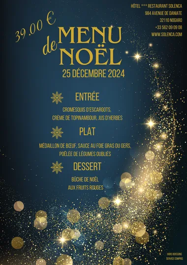 Repas de Noël au restaurant Solenca