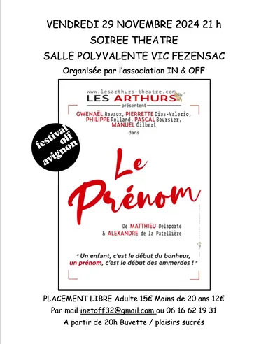 Pièce de théâtre ” Le prénom”