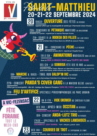 Fête de la Saint-Matthieu, programme du Vendredi