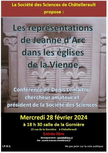 Les représentations de Jeanne d’Arc dans les églises de la Vienne, conférence de Denis Lemaître