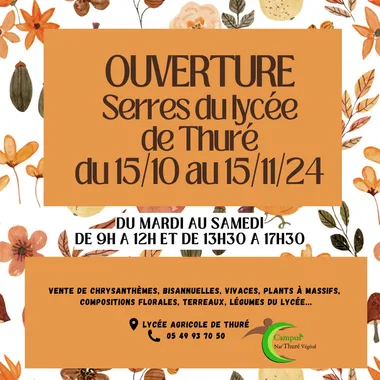 Ouverture automnale serres du Lycée de Thuré