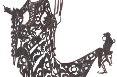 La dame au hennin, silhouette d'ombre de Robida